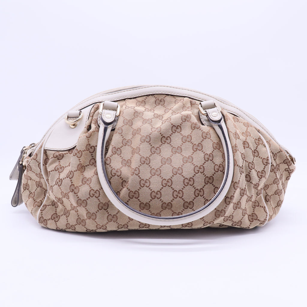 GG Canvas and Leather Sukey Boston Bag B20185