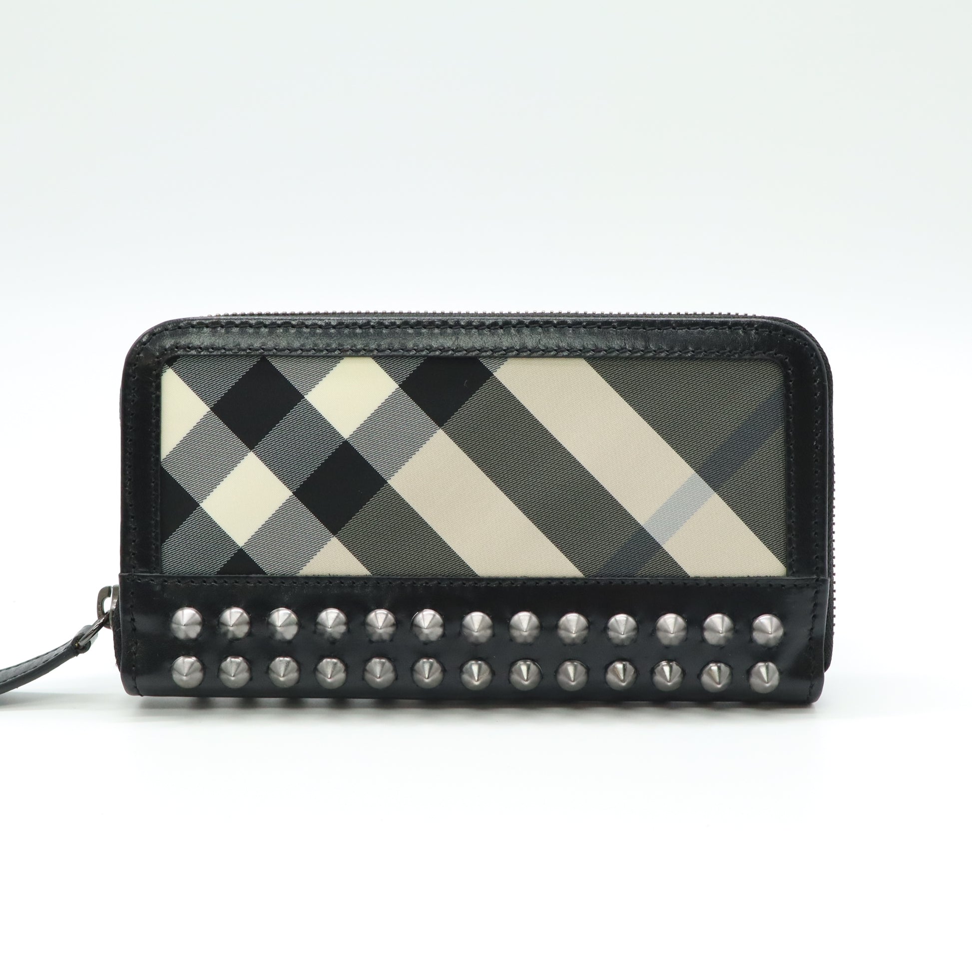 Burberry House Check Studded Zip Around Wallet W21604