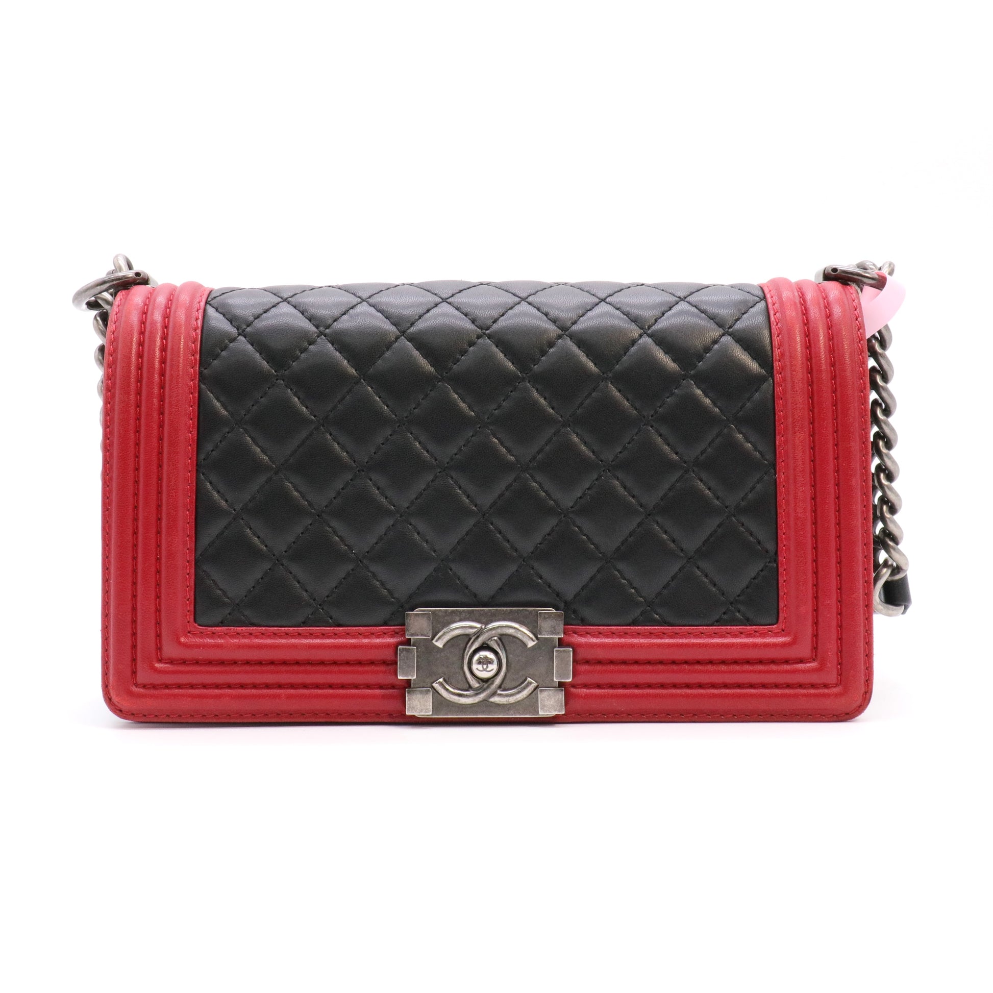 Bicolor Boy Flap Bag Quilted Lambskin Old Medium Twins