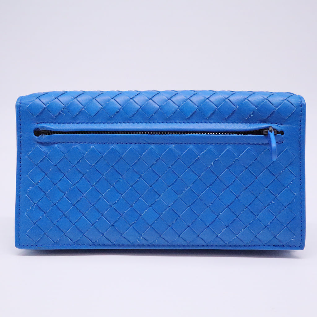 Intrecciato Leather Continental Wallet