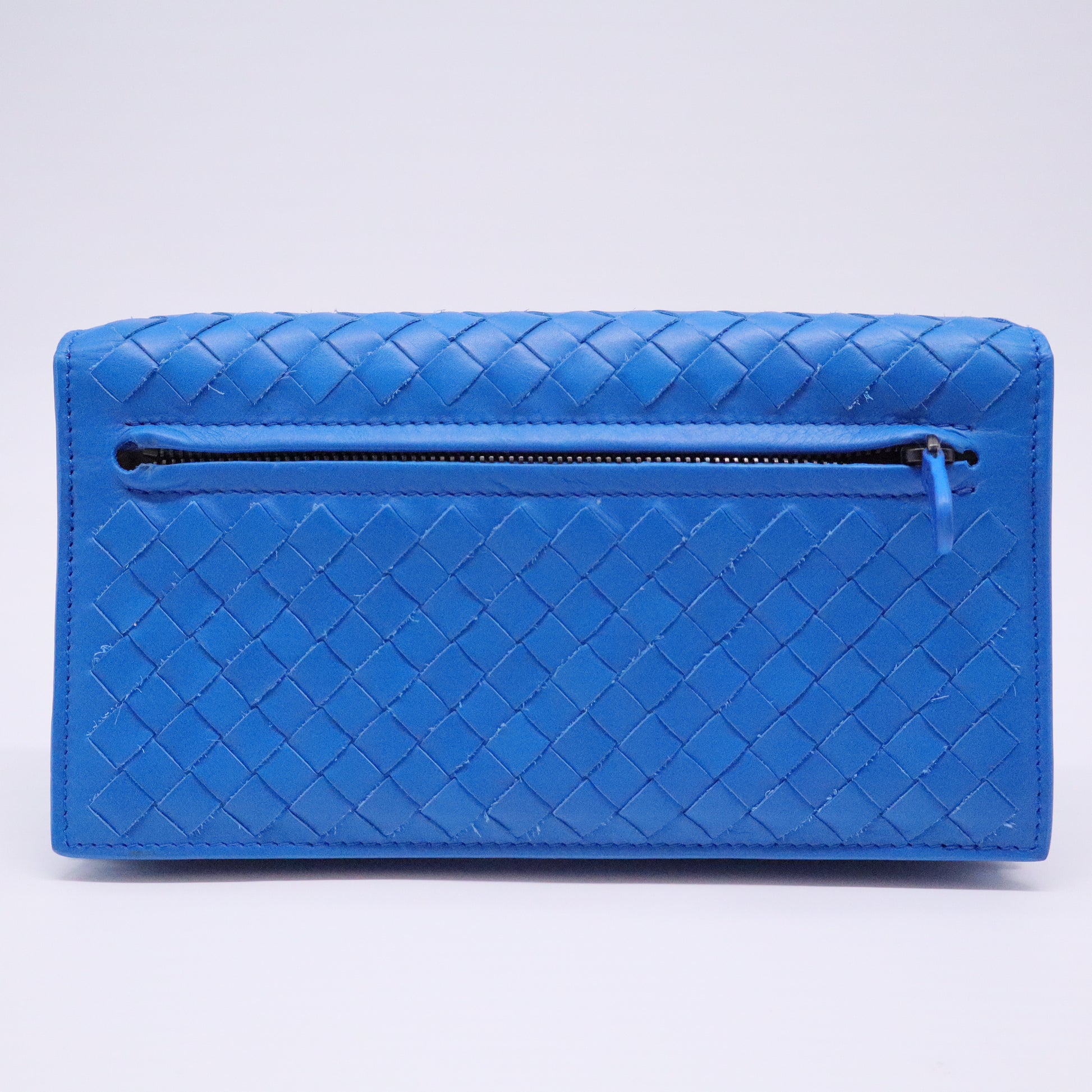 Intrecciato Leather Continental Wallet