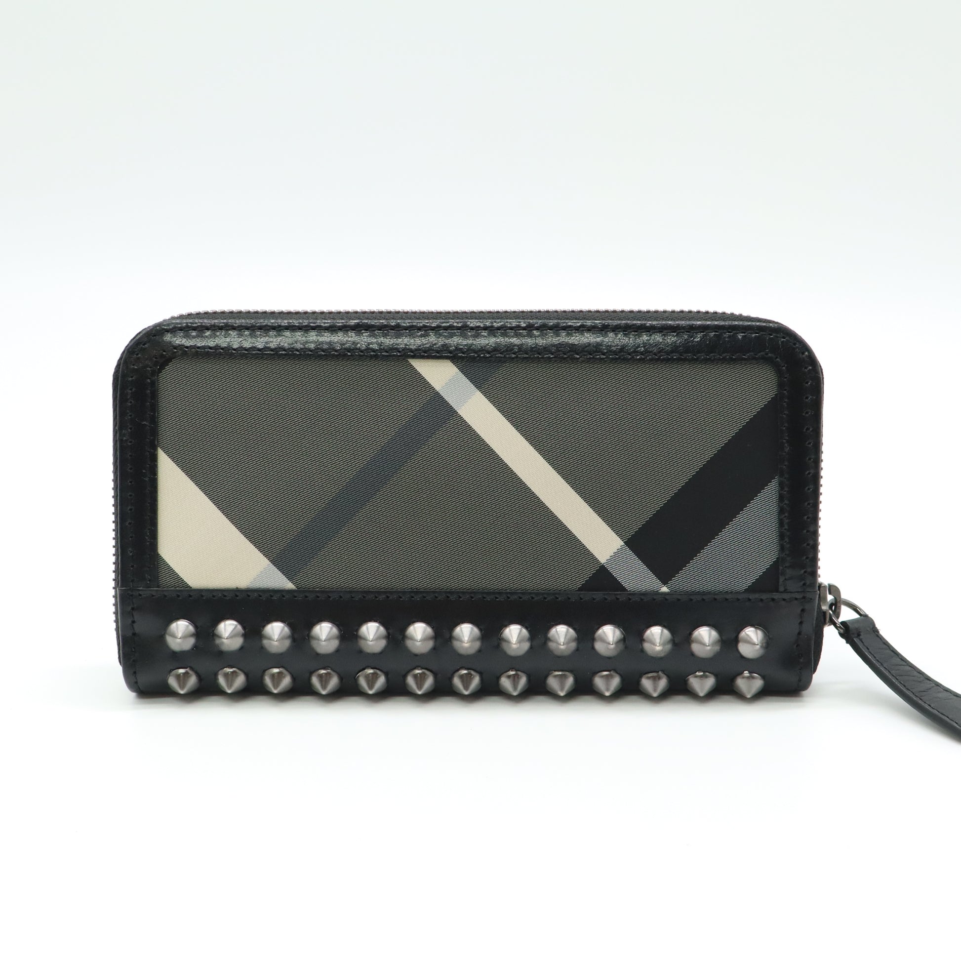 Burberry House Check Studded Zip Around Wallet W21604