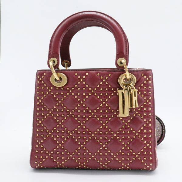 Supple Lady Dior Bag Cannage Studded Lambskin Medium