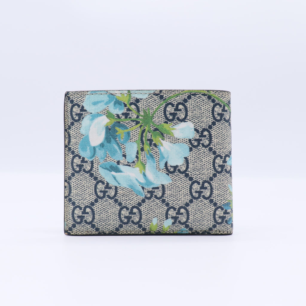 GG Supreme Monogram Blooms Bi-Fold Wallet Beige Blue Navy W21574