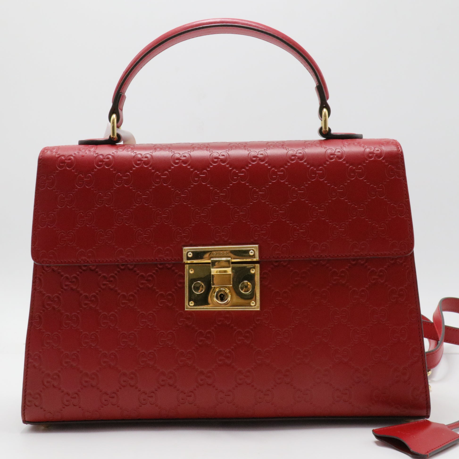 Padlock Top Handle Bag Guccissima Leather Medium