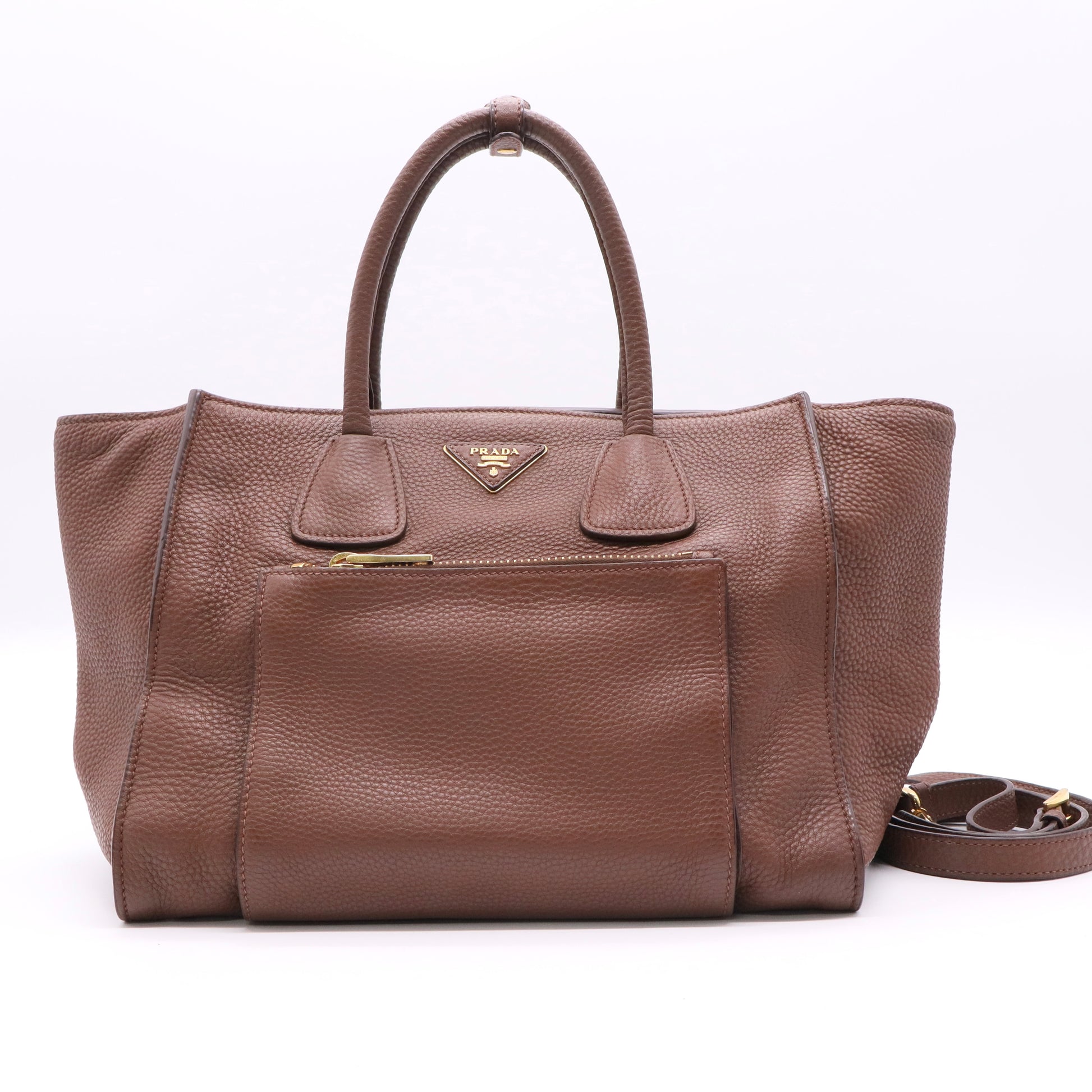 Palissandro Vitello Daino Leather Double Handle Tote Bag