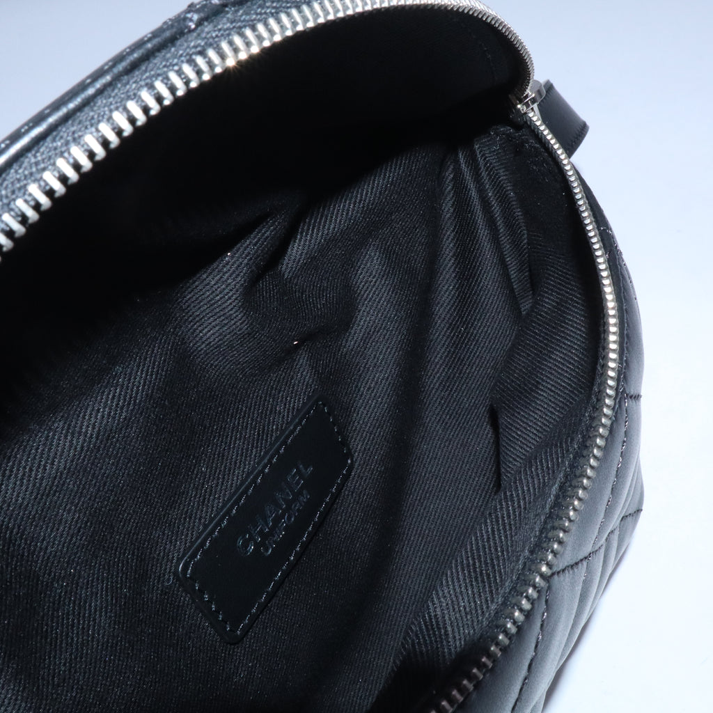 Calfskin Quilted Uniform Waist Belt Bag Black B21324