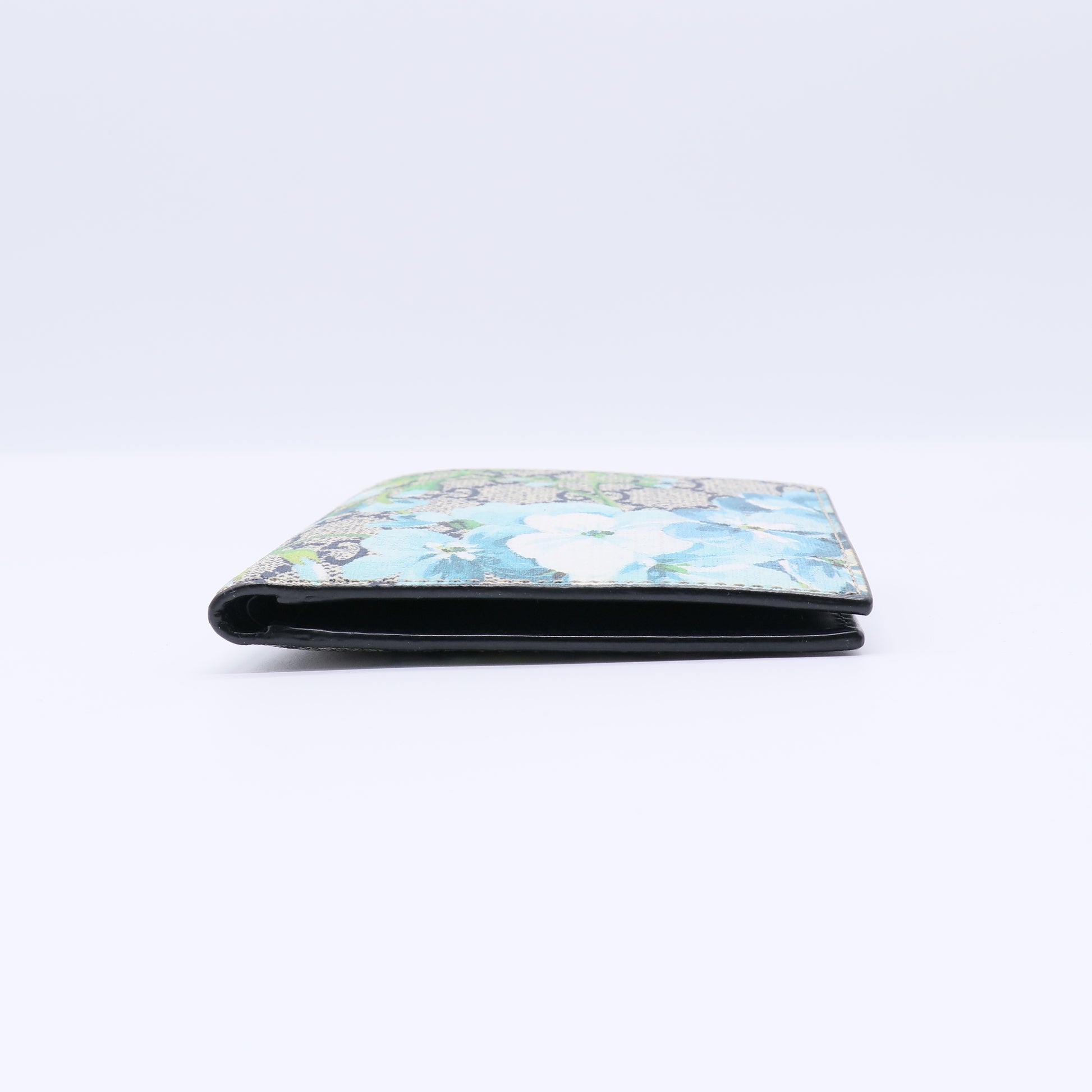 GG Supreme Monogram Blooms Bi-Fold Wallet Beige Blue Navy W21574