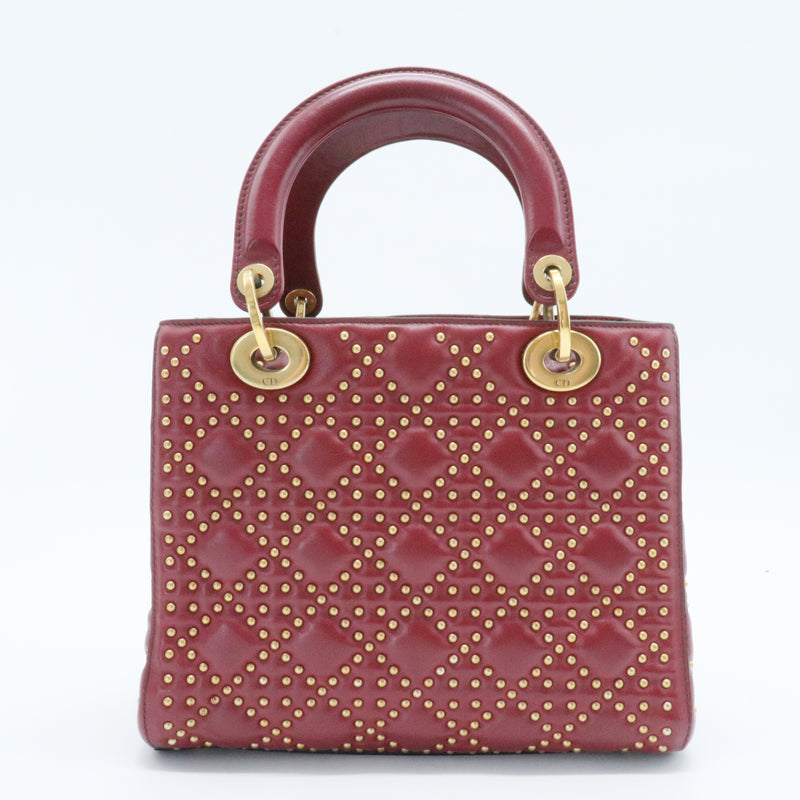 Supple Lady Dior Bag Cannage Studded Lambskin Medium