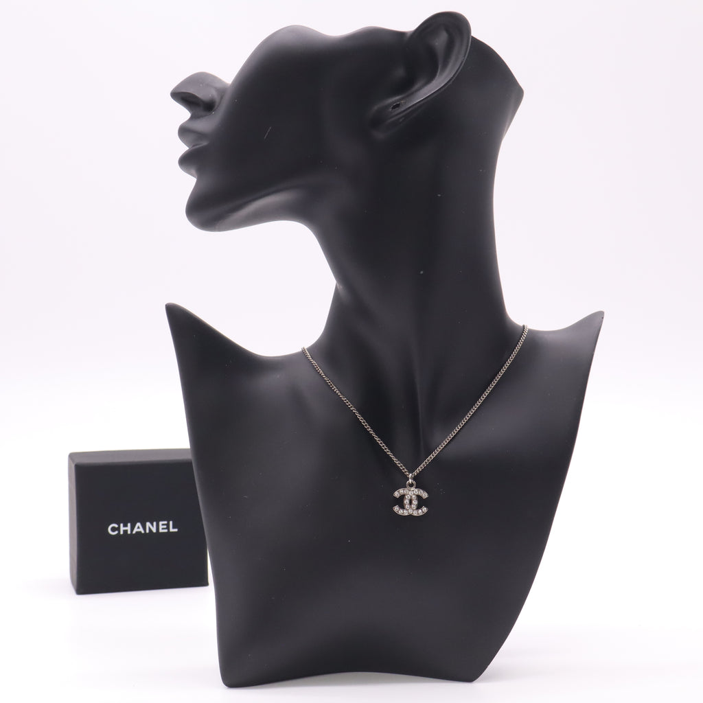 Chanel Timeless Crystal CC Pendant Necklace W22672