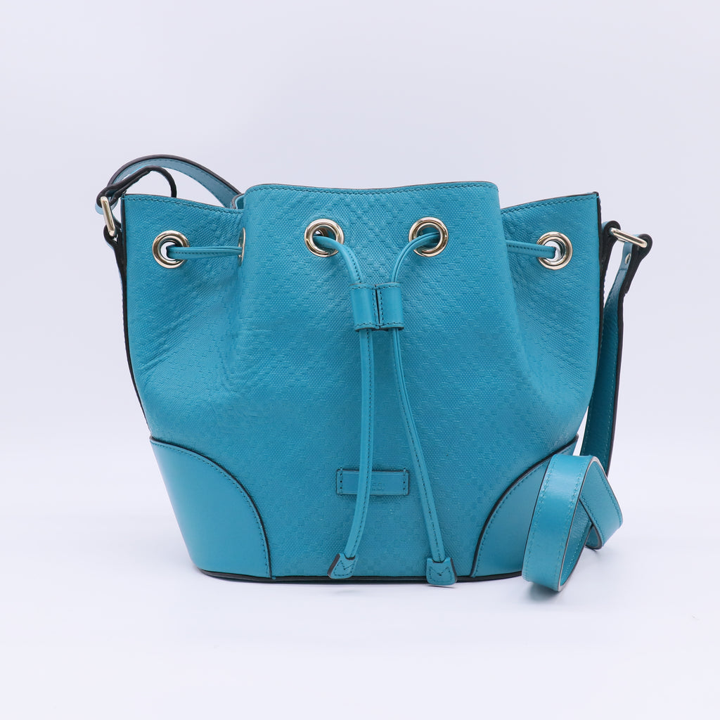 Gucci Bright Diamante Leather Drawstring Bucket Bag B23914