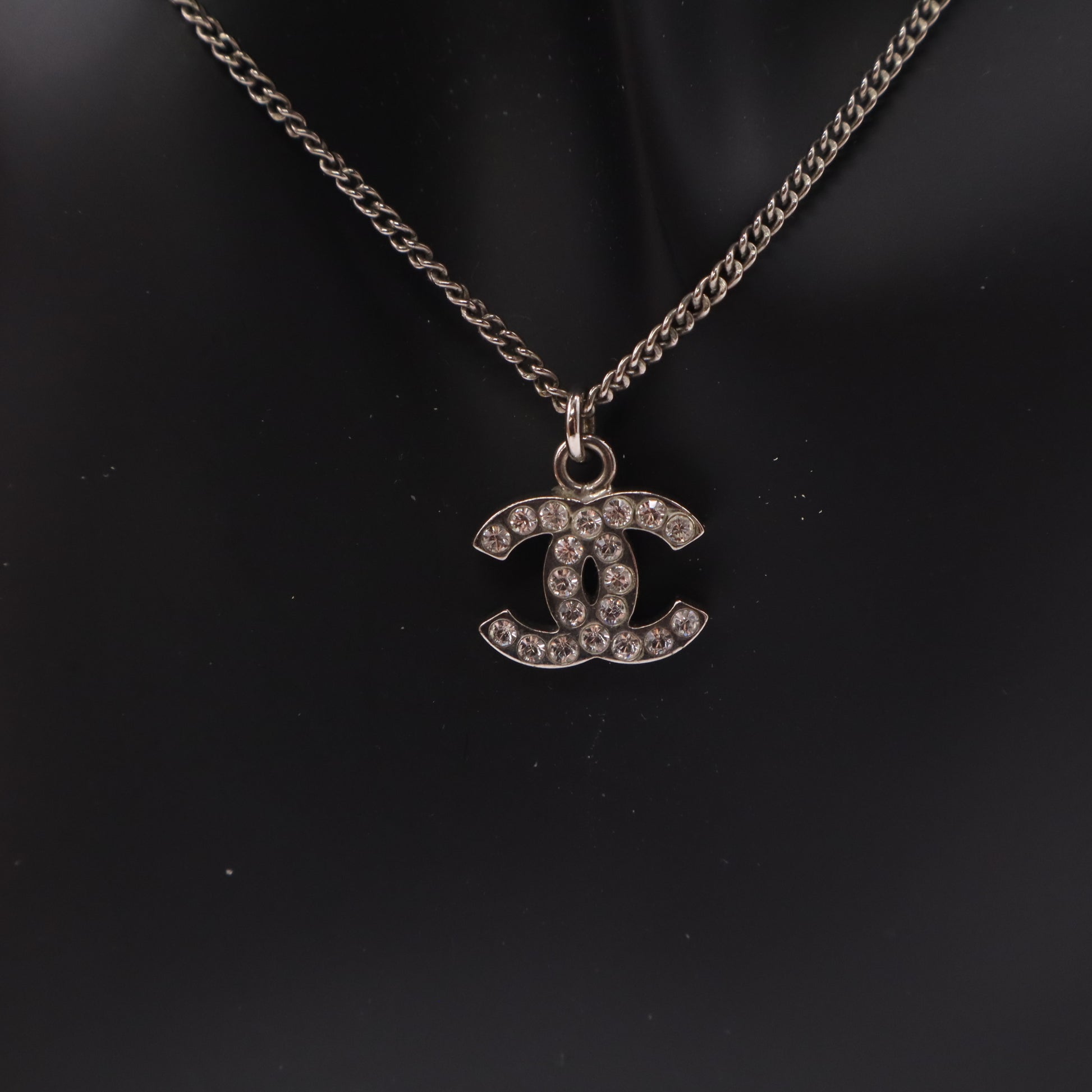 Chanel Timeless Crystal CC Pendant Necklace W22672