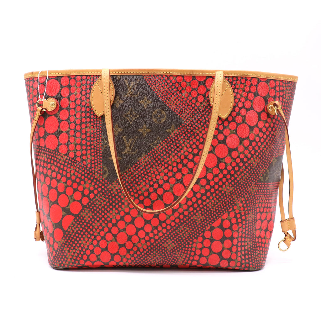 Louis Vuitton x Yayoi Kusama Neverfull MM Monogram Waves Red Tote Bag twins LDZ422