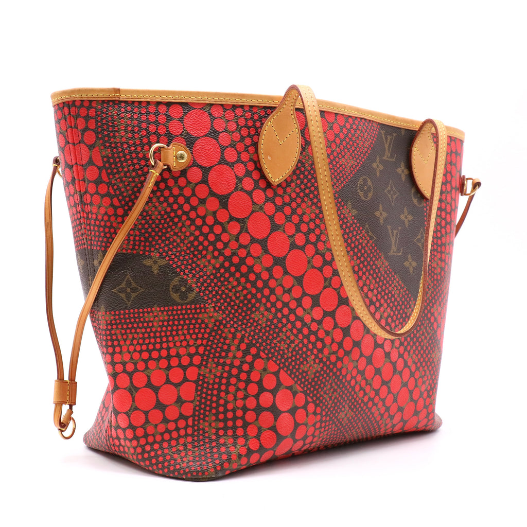 Louis Vuitton x Yayoi Kusama Neverfull MM Monogram Waves Red Tote Bag twins LDZ422