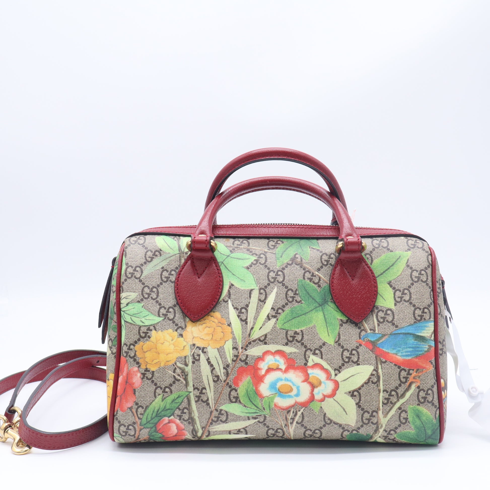 Convertible Boston Bag Tian Print GG Coated Canvas Twins B24038