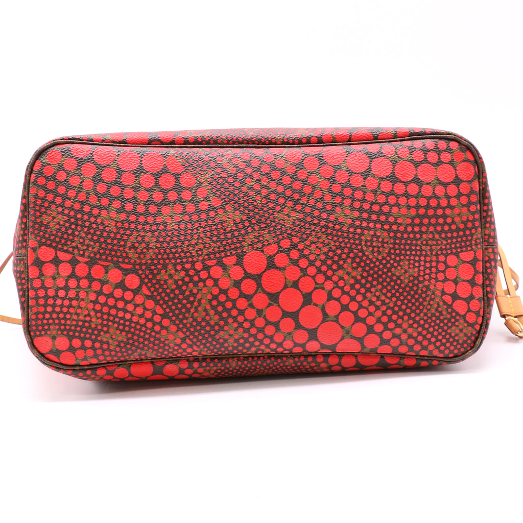 Louis Vuitton x Yayoi Kusama Neverfull MM Monogram Waves Red Tote Bag twins LDZ422