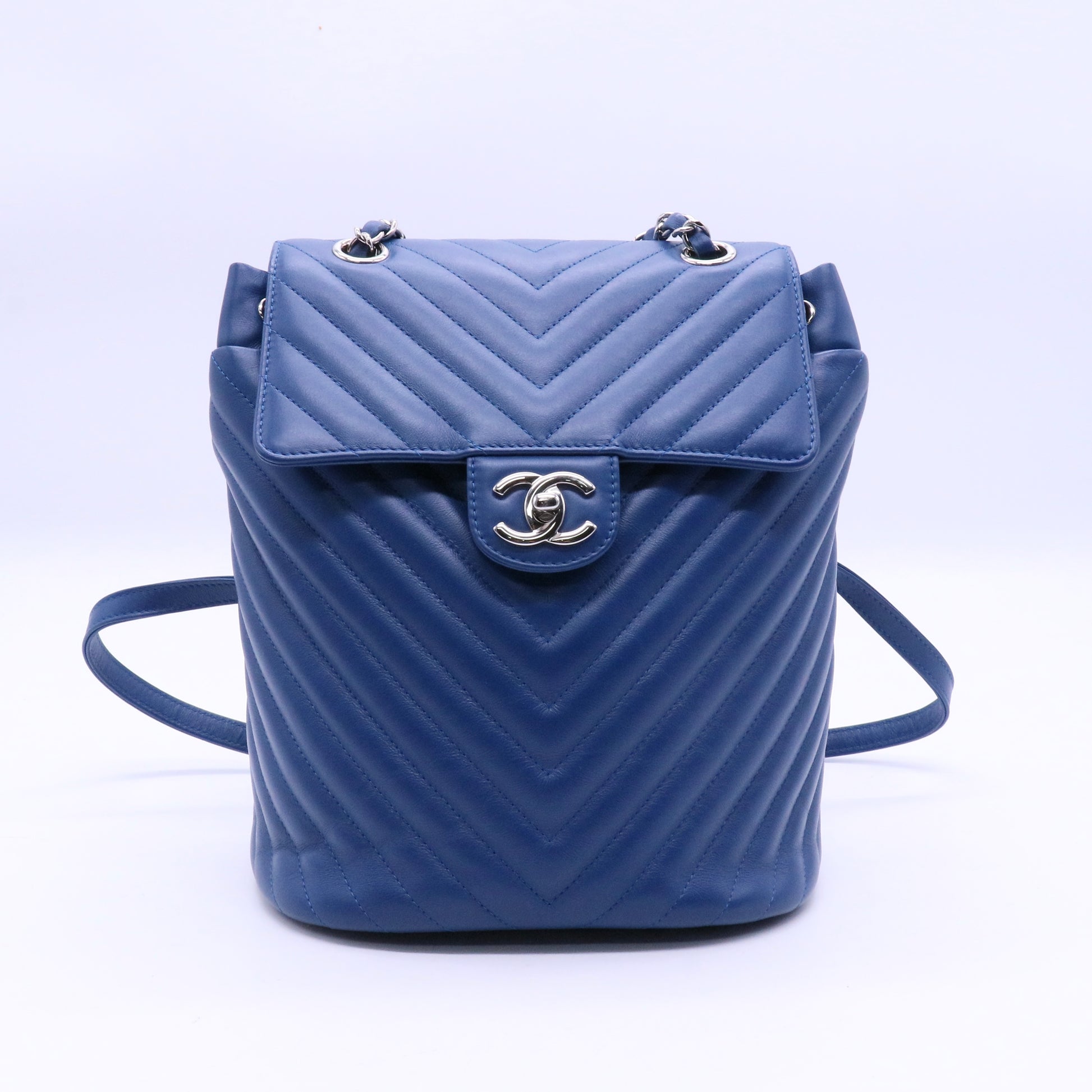 Chevron Quilted Lambskin Leather Small Urban Spirit Backpack Twins LDJ3627