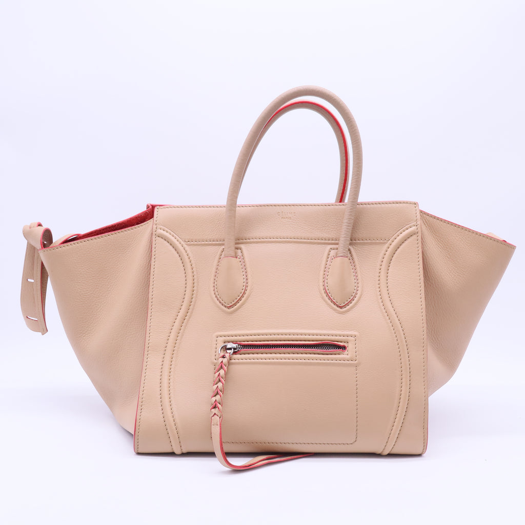 Leather Medium Phantom Luggage Tote Beige B20238