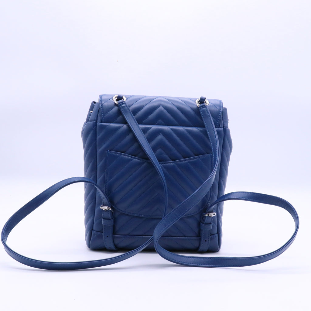 Chevron Quilted Lambskin Leather Small Urban Spirit Backpack Twins LDJ3627