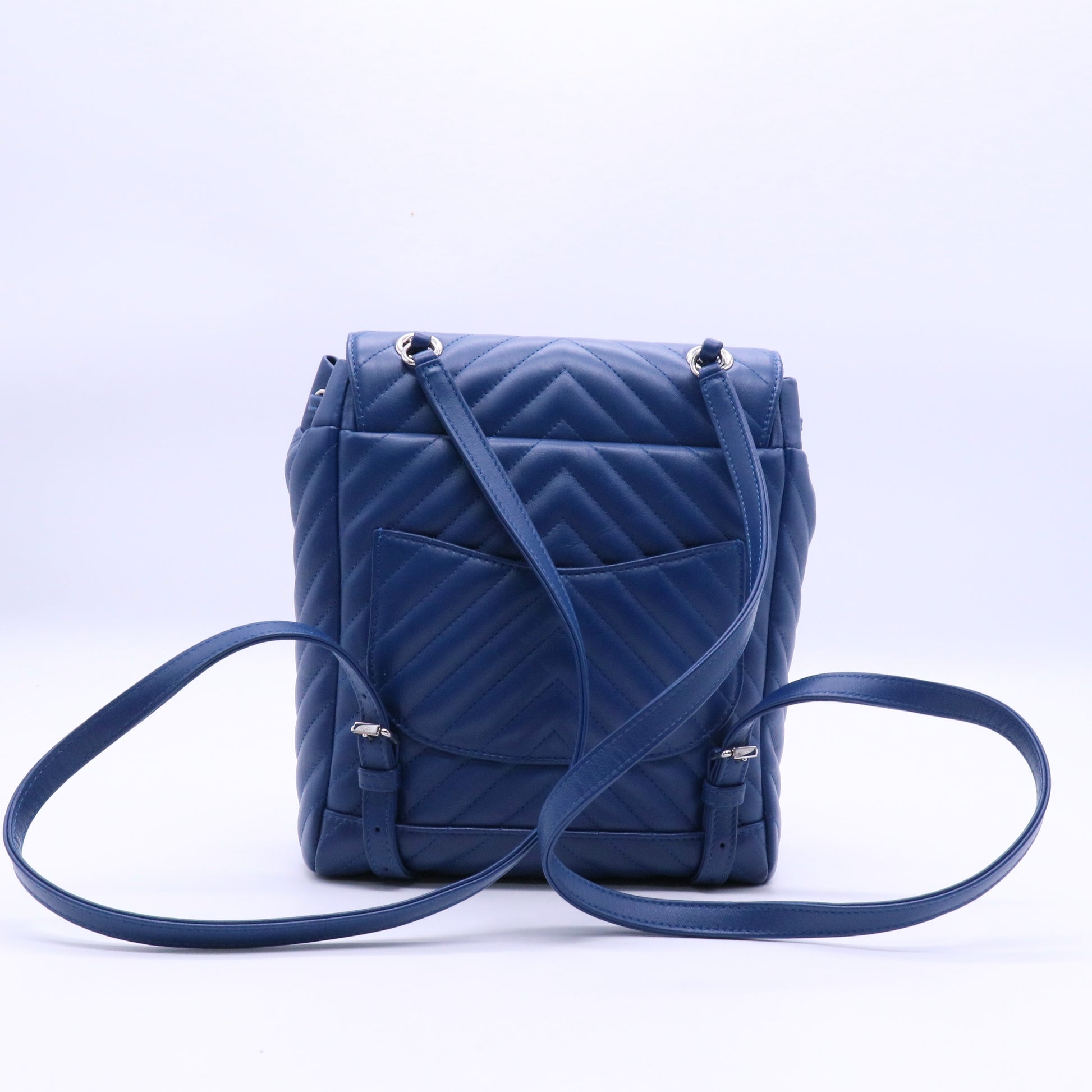 Chevron Quilted Lambskin Leather Small Urban Spirit Backpack Twins LDJ3627