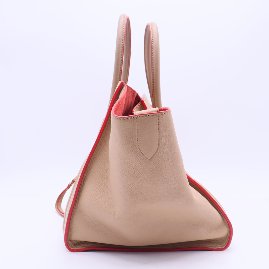 Leather Medium Phantom Luggage Tote Beige B20238