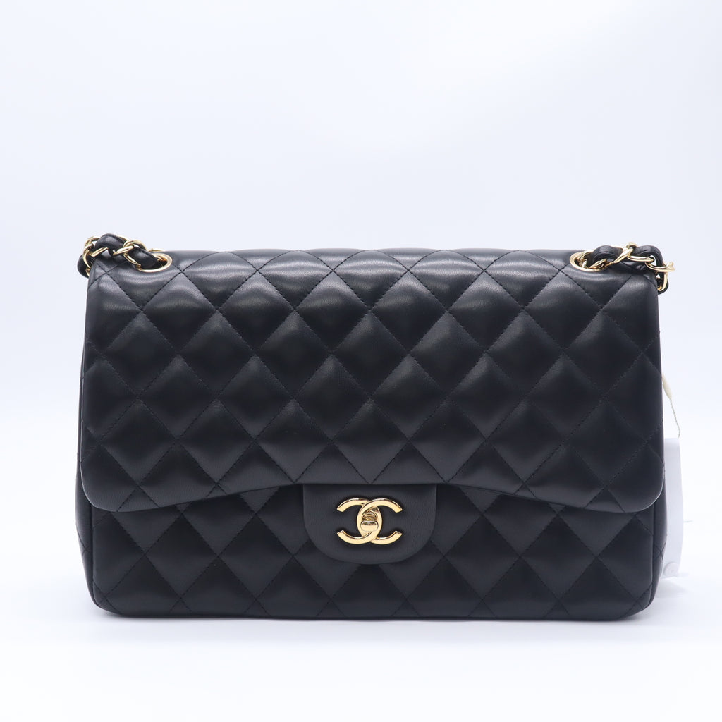 Chanel Timeless Double Flap Bag Jumbo Black Twins B23977