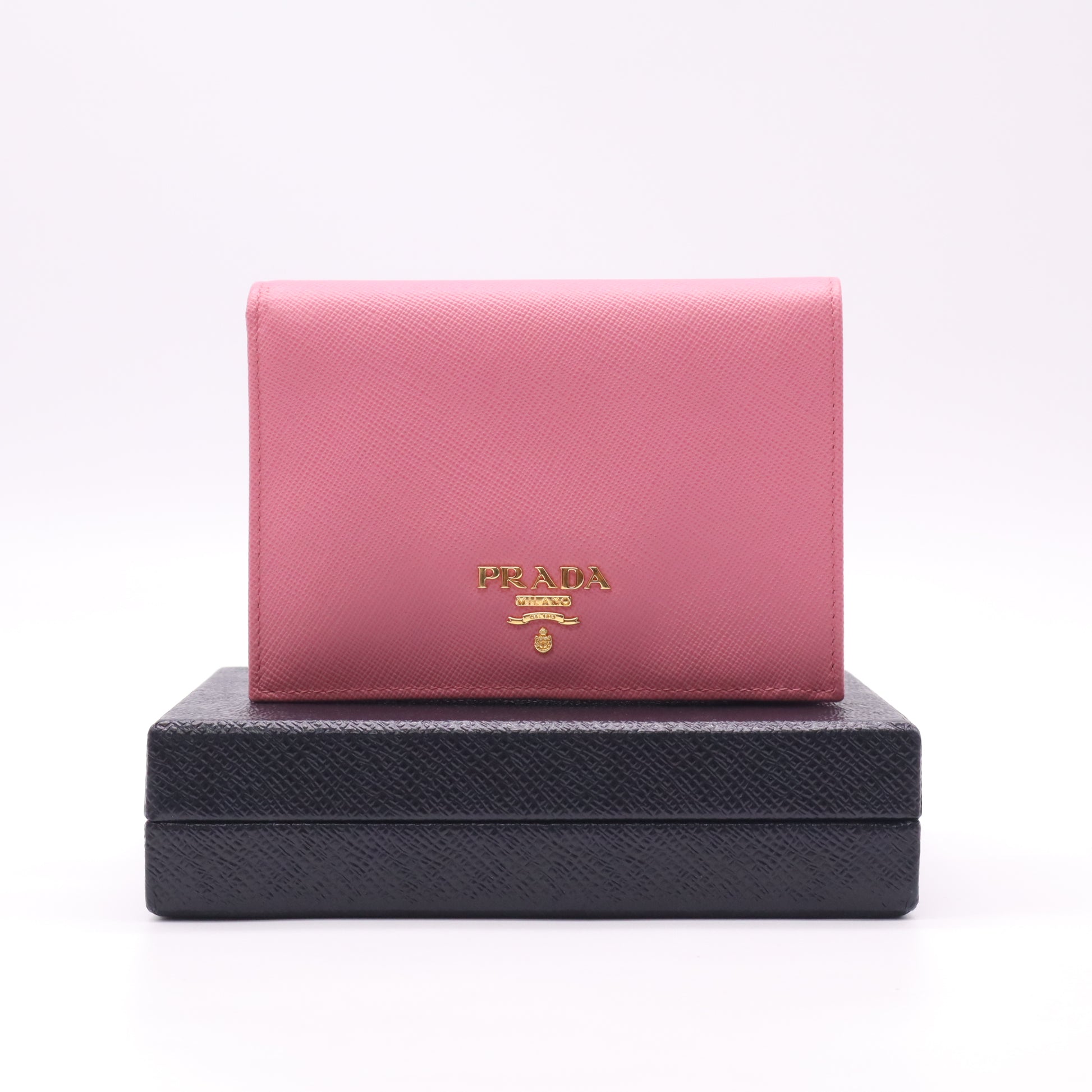 Saffiano Metal Small Compact Wallet Peonia Begonia W22631