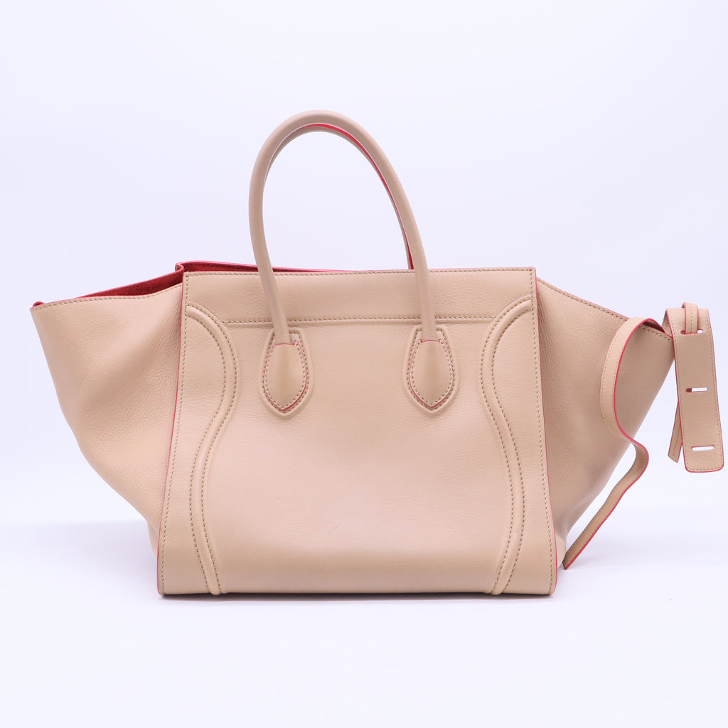 Leather Medium Phantom Luggage Tote Beige B20238
