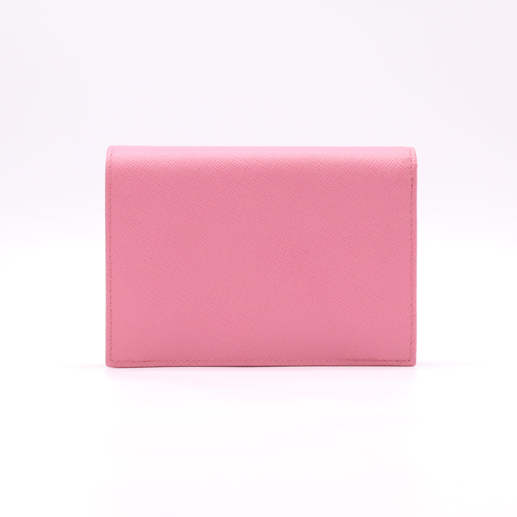 Saffiano Metal Small Compact Wallet Peonia Begonia W22631
