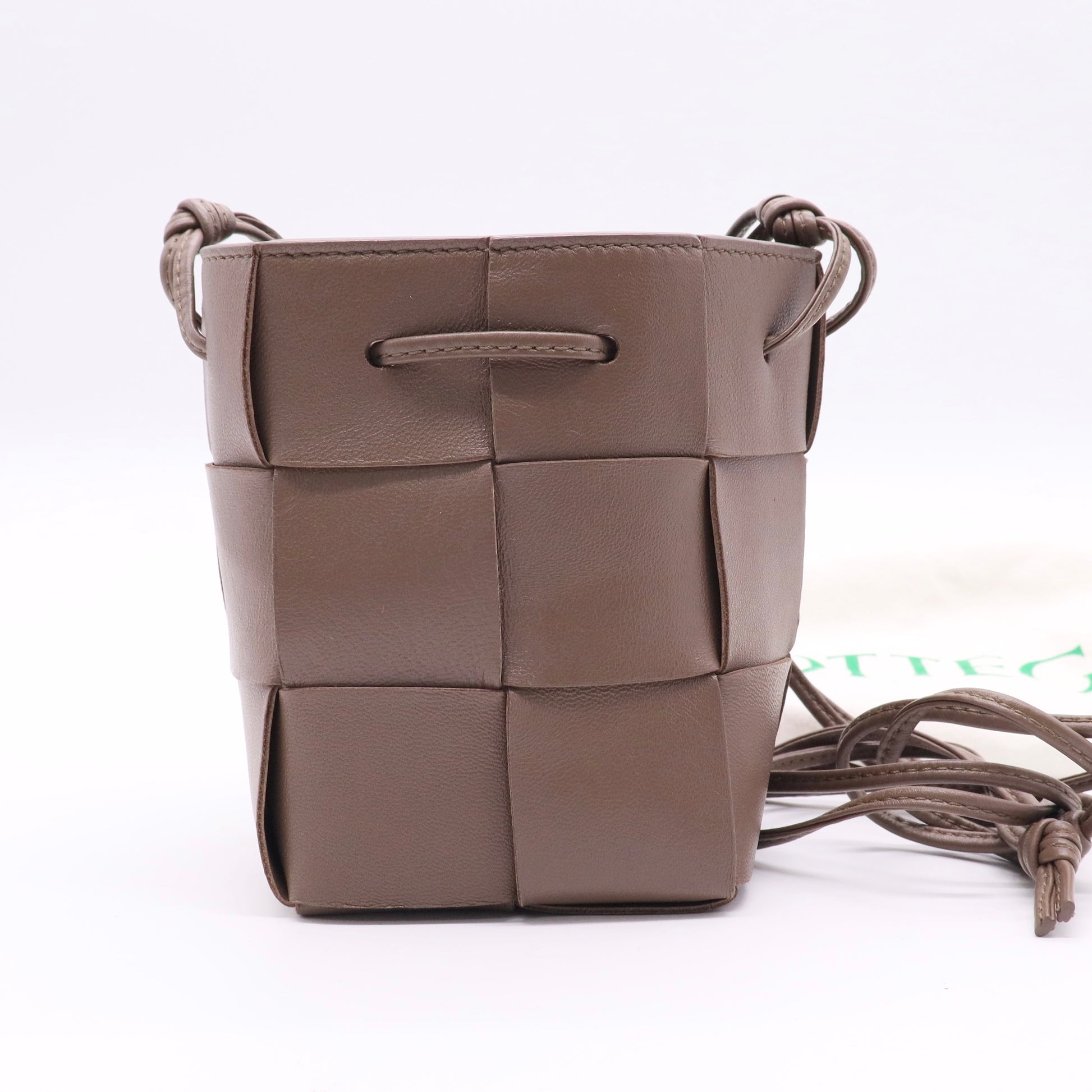 Mini Cassette Intrecciato Leather Bucket Bag twins
