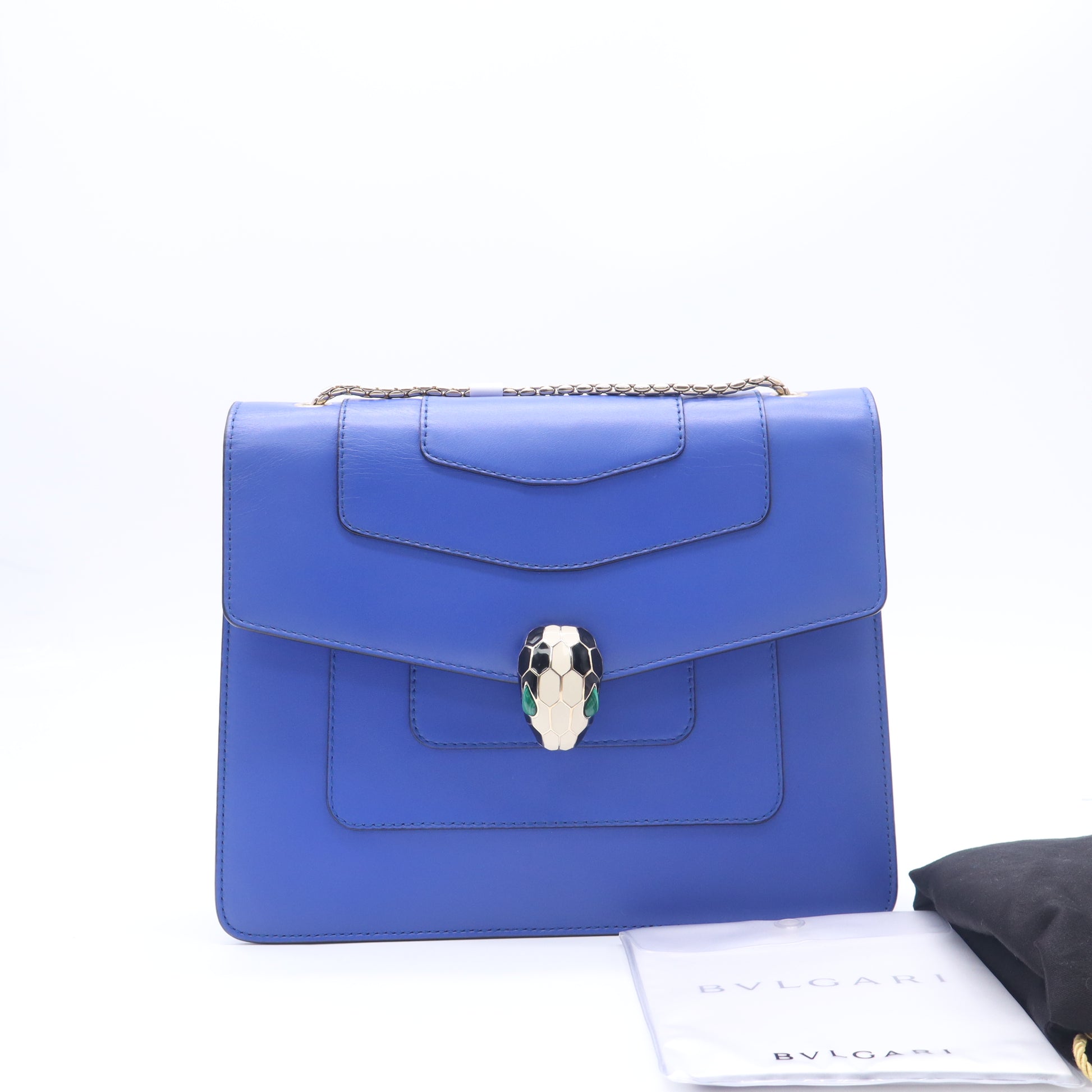 Bvlgari Serpenti Forever Square Shoulder Bag Leather Medium Twins B23934