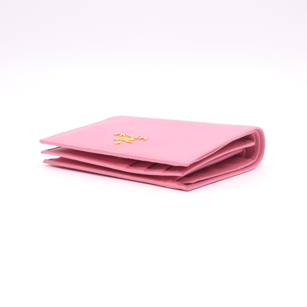 Saffiano Metal Small Compact Wallet Peonia Begonia W22631