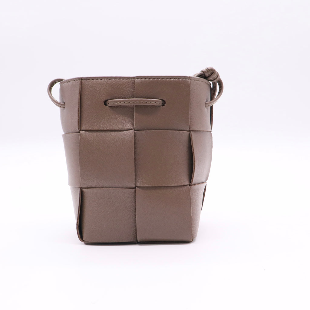 Mini Cassette Intrecciato Leather Bucket Bag twins