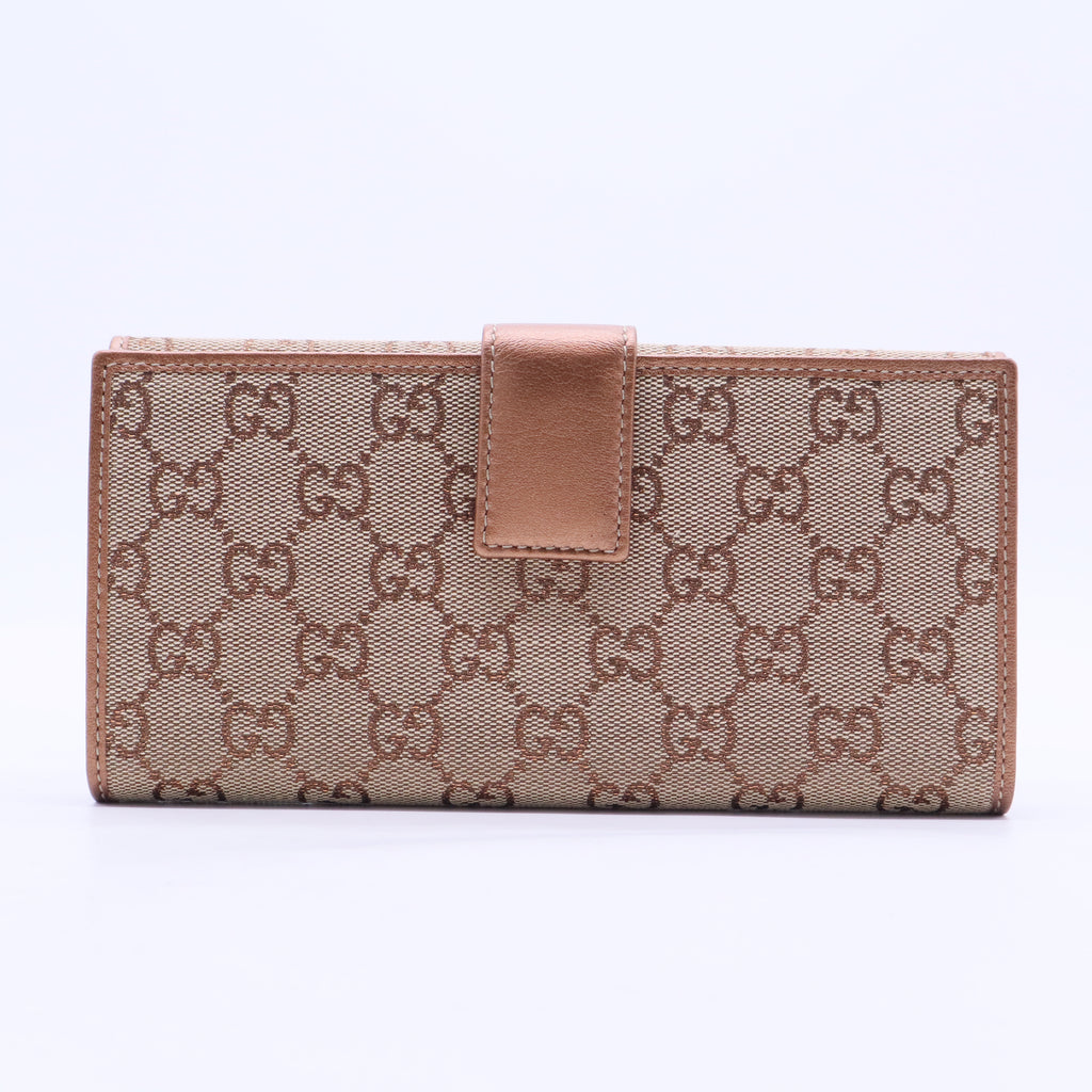 Lovely Heart Beige Canvas and Canvas Continental Wallet W20365