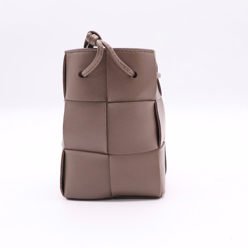 Mini Cassette Intrecciato Leather Bucket Bag twins