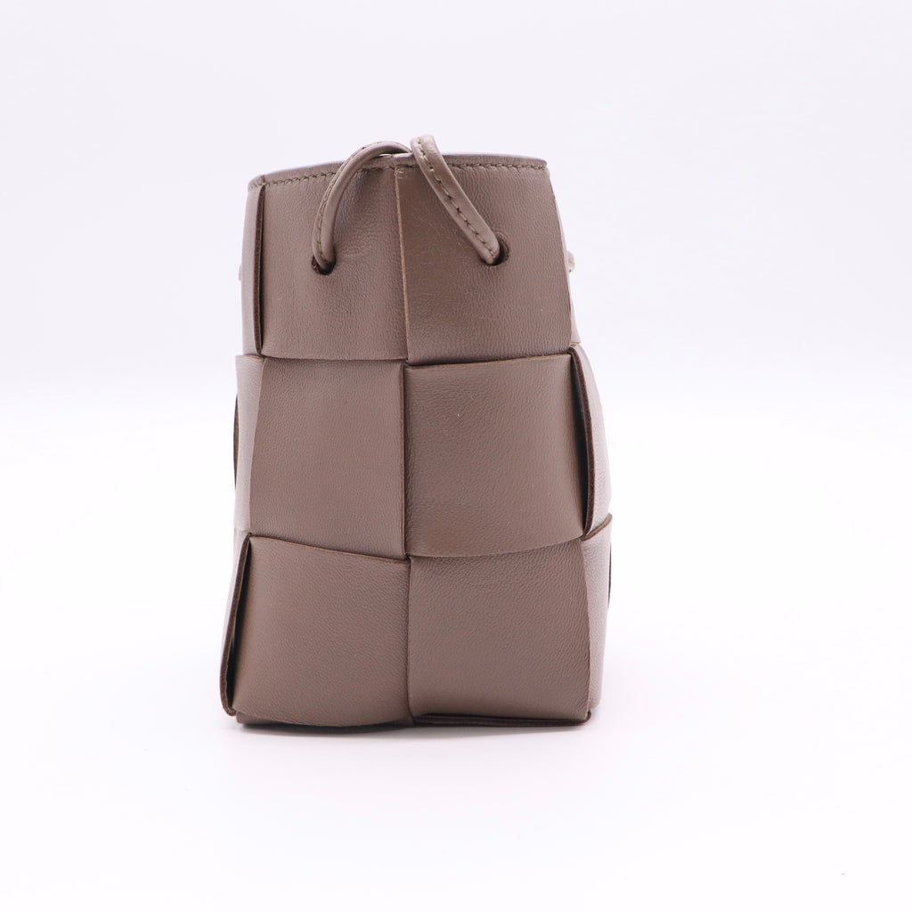 Mini Cassette Intrecciato Leather Bucket Bag twins