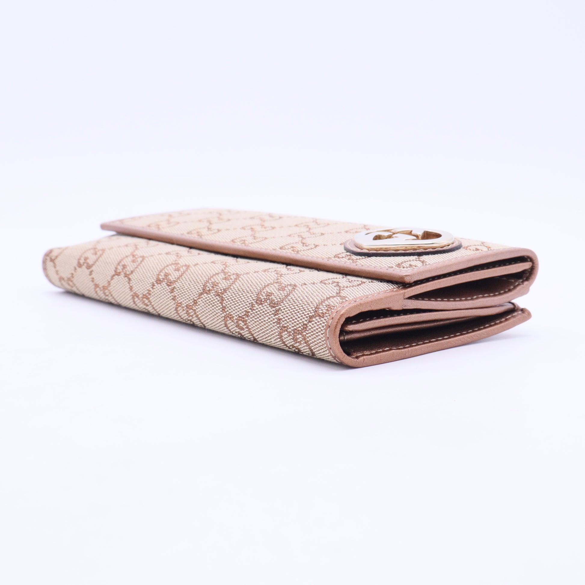 Lovely Heart Beige Canvas and Canvas Continental Wallet W20365