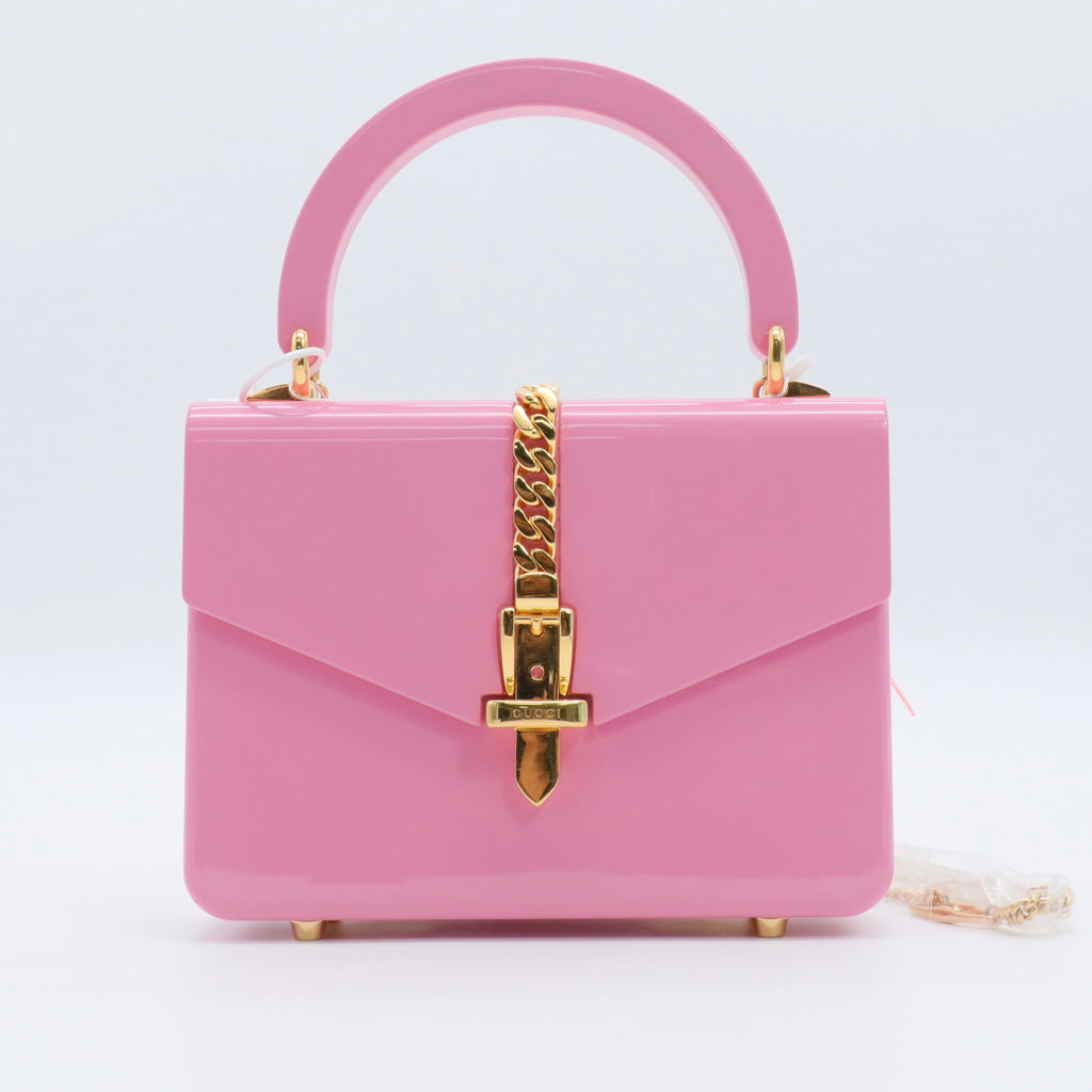 Plexiglass Mini Sylvie 1969 Top Handle Bag Pink twins