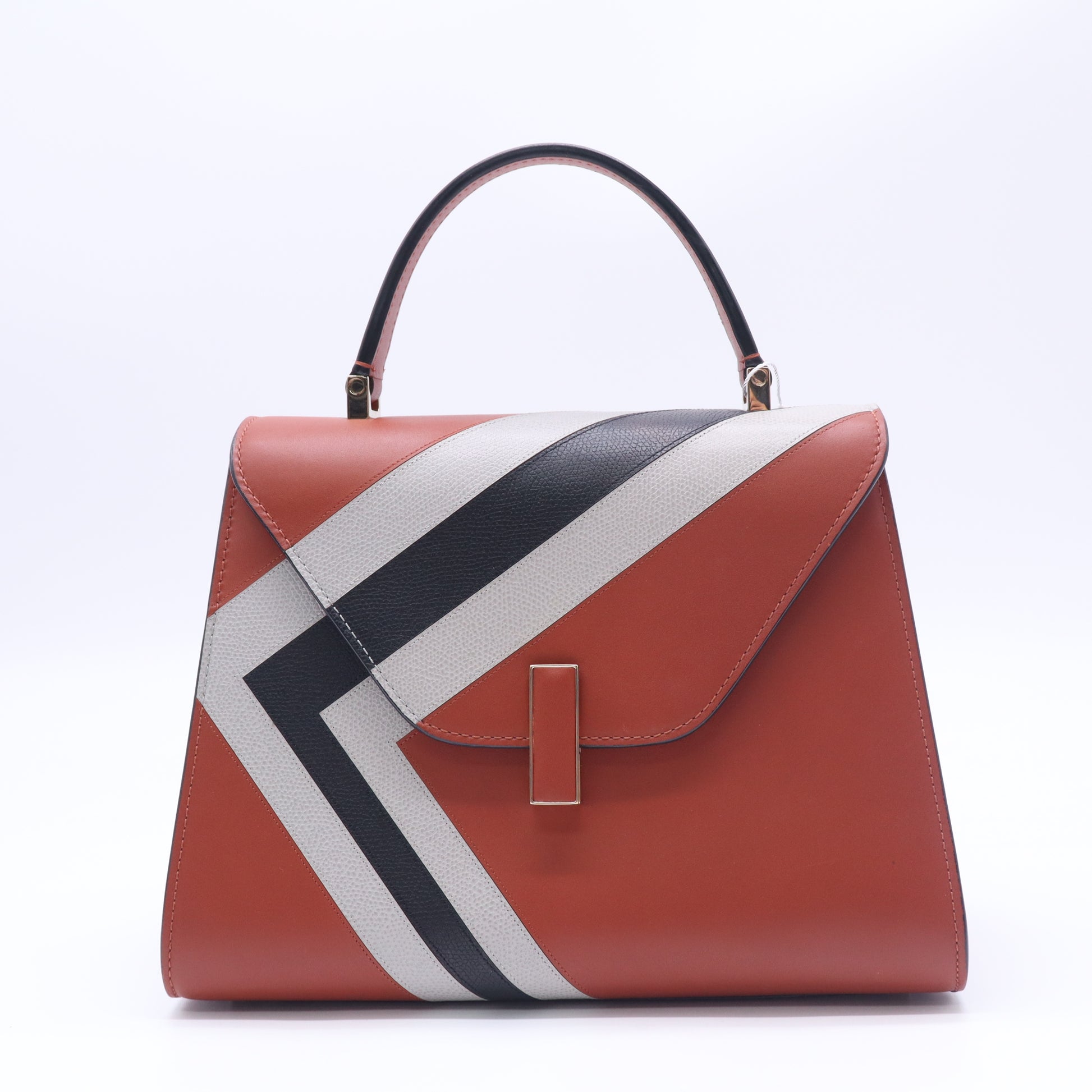 Iside Intarsia V-Stripes Top Handle  Bag twins LDZ1010