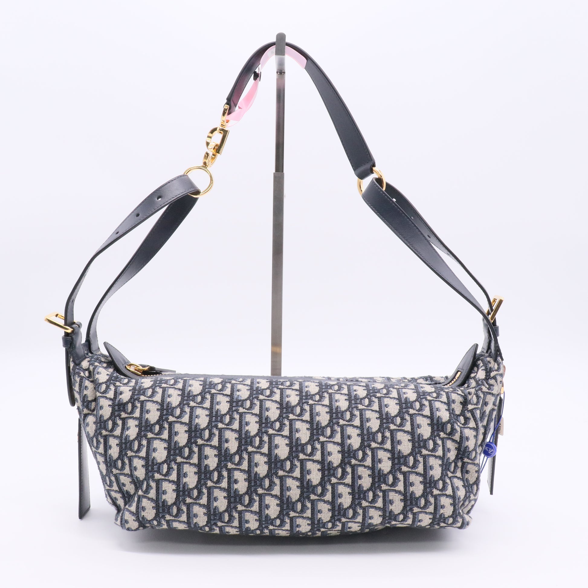 Christian Dior Medium D-Journey Handbag  Blue Oblique Print Fabric twins