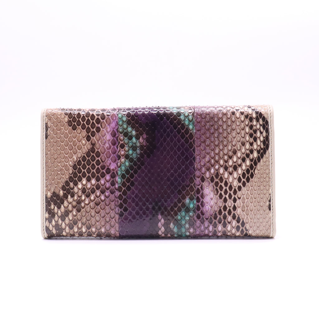 Gucci Purple Python Flap Wallet Twins W21567