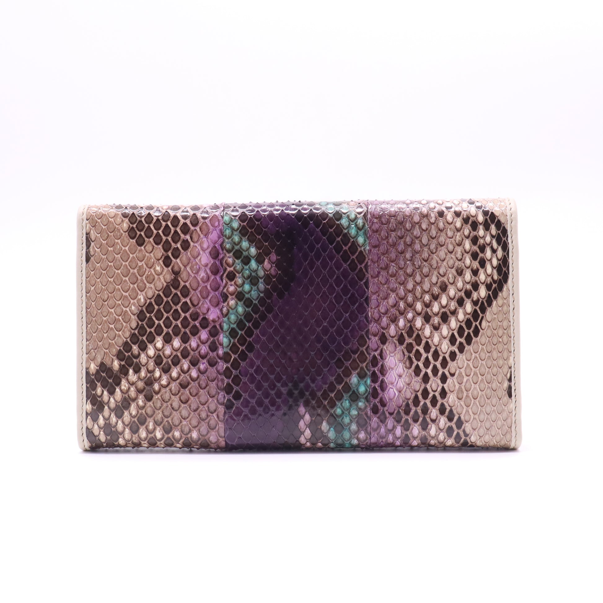 Gucci Purple Python Flap Wallet Twins W21567