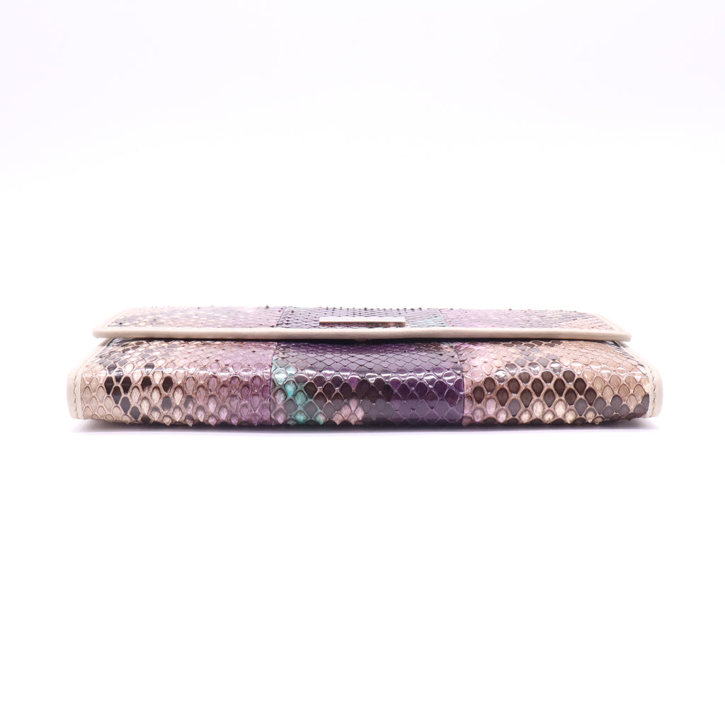 Gucci Purple Python Flap Wallet Twins W21567