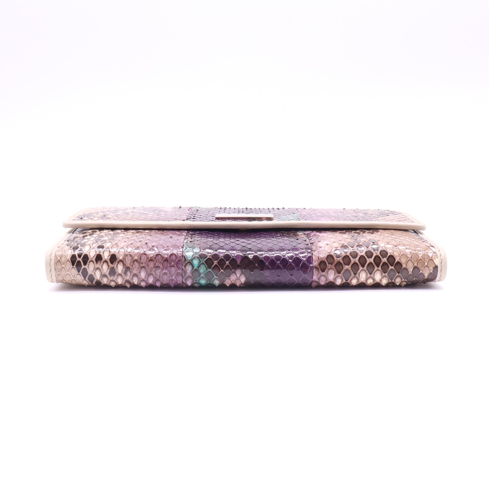 Gucci Purple Python Flap Wallet Twins W21567