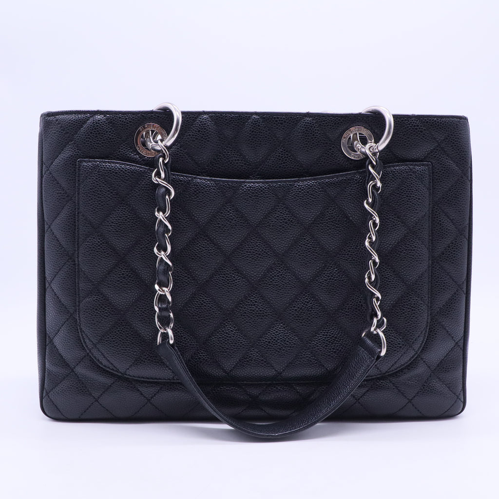 Grand Shopping Tote Quilted Caviar Twins B20264