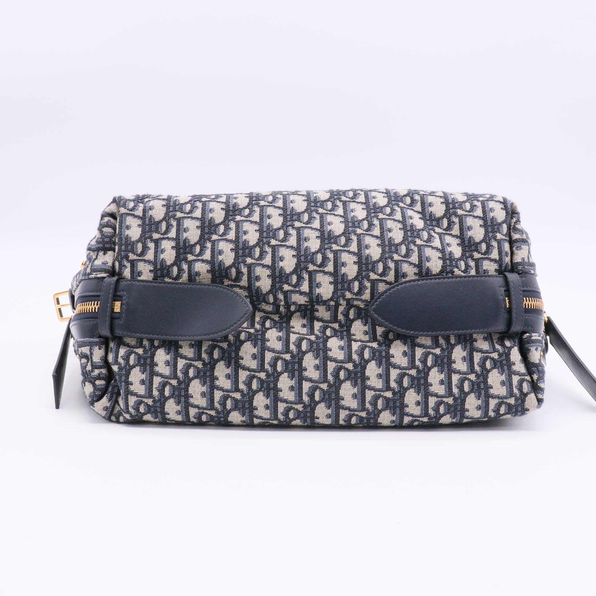 Christian Dior Medium D-Journey Handbag  Blue Oblique Print Fabric twins