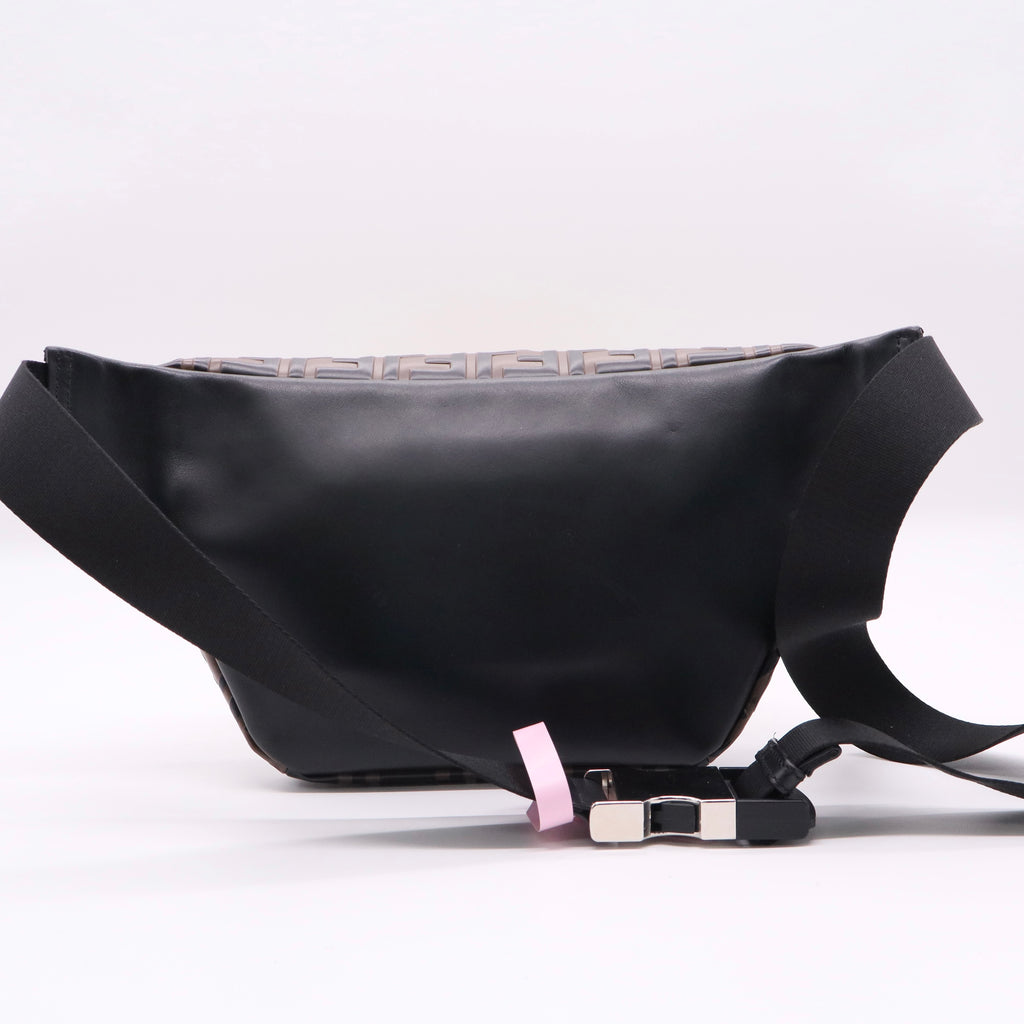Zip Waist Bag Zucca Embossed Leather twins