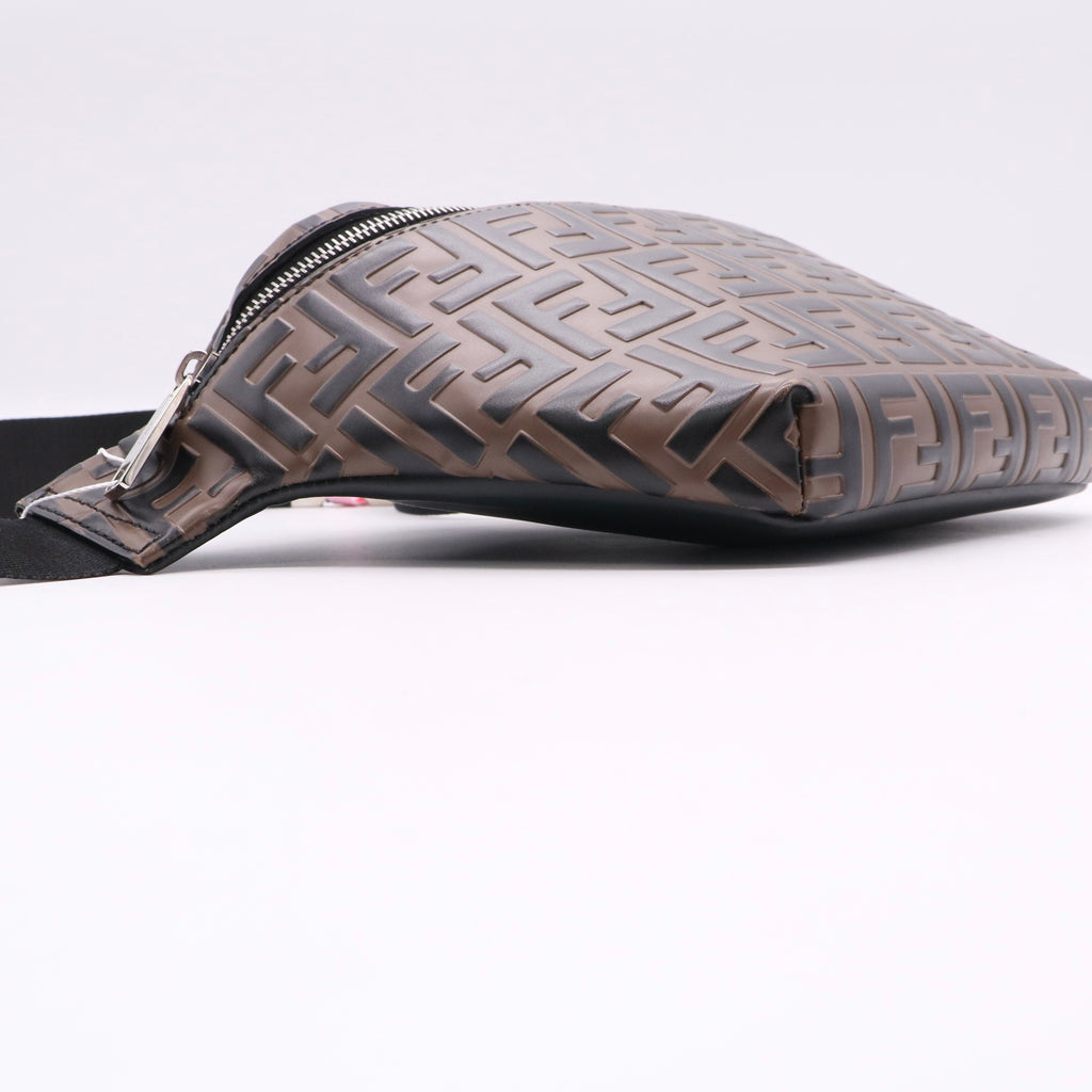 Zip Waist Bag Zucca Embossed Leather twins