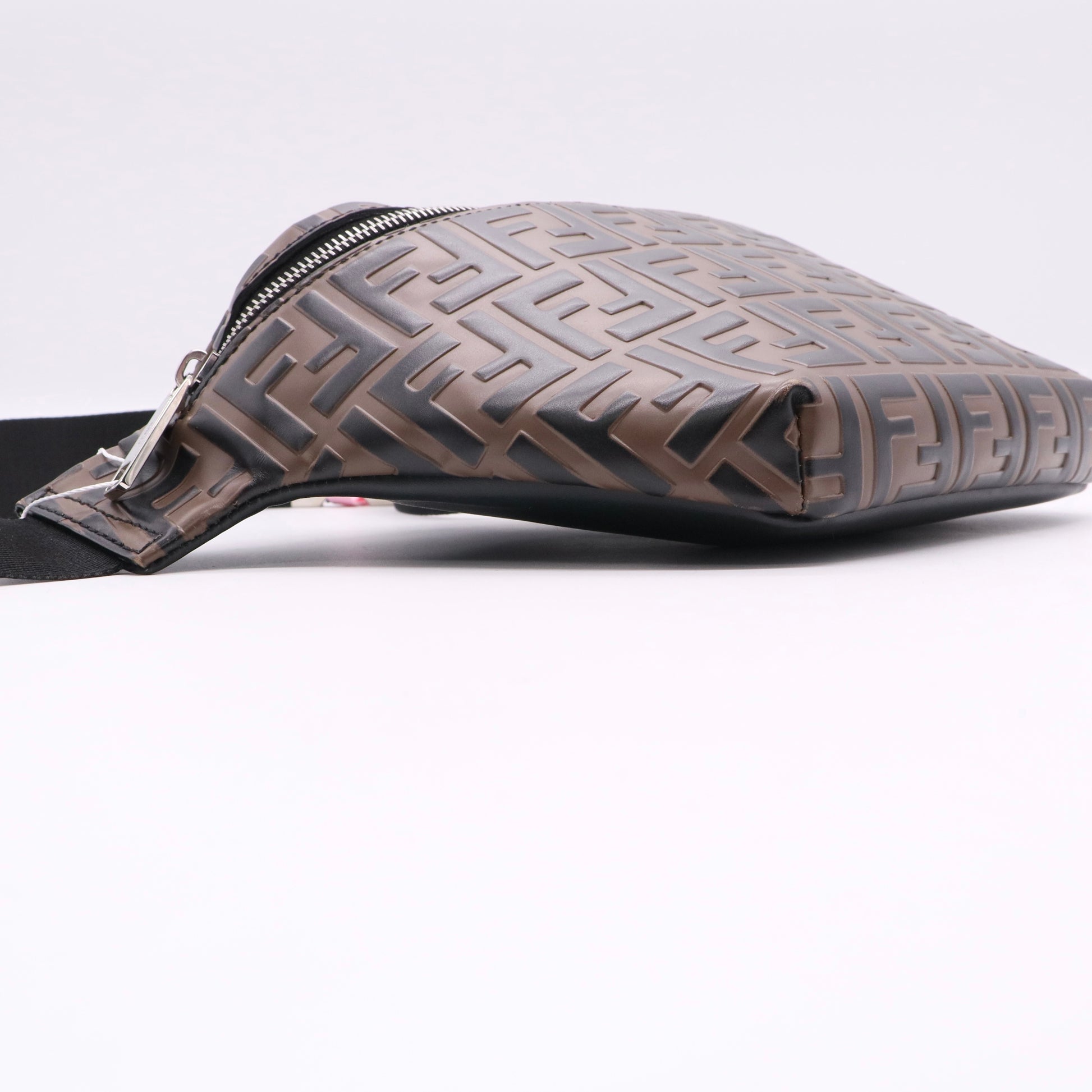 Zip Waist Bag Zucca Embossed Leather twins