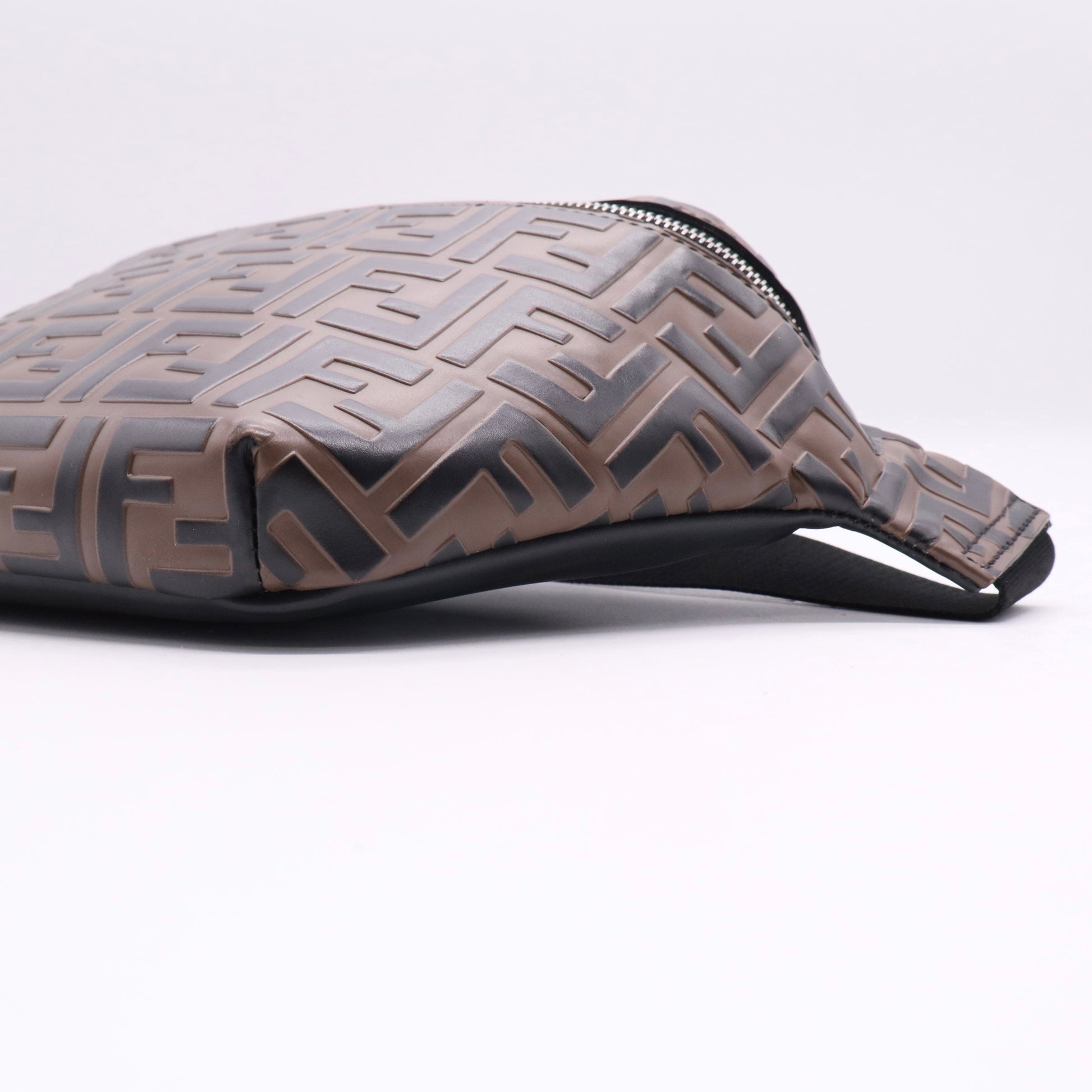 Zip Waist Bag Zucca Embossed Leather twins